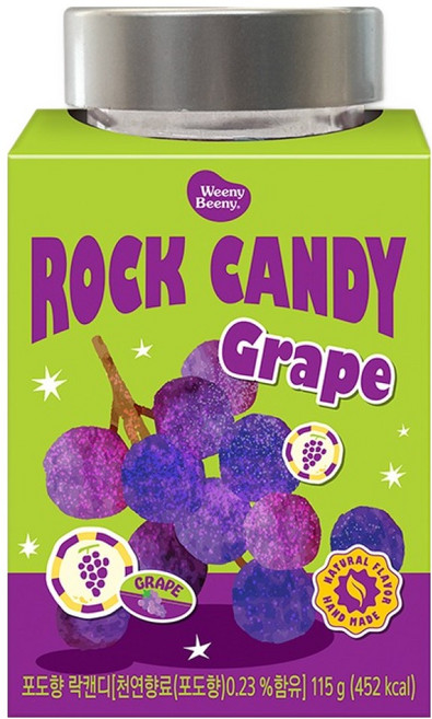 위니비니 락캔디 포도, 115g, 1개