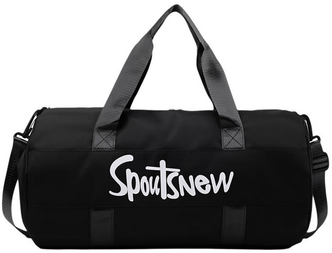 SpoutsNew 輕量乾濕分離旅行包 獨立鞋倉, 黑色, 1個