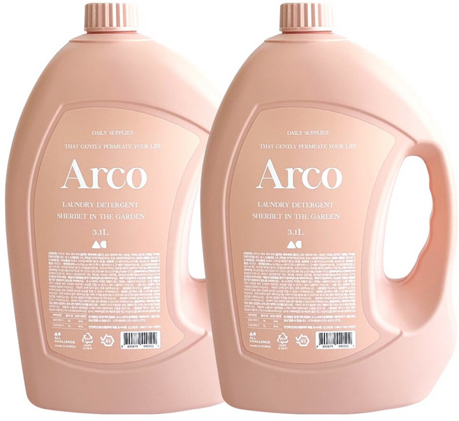 올챌린지 아르꼬 대용량 액체 세탁세제, 3.1L, 2개