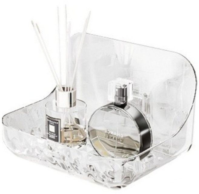 블럭마트 접착식 욕실선반, 투명, 3개