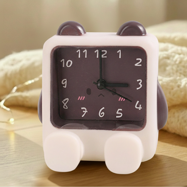 므뮤 귀여운 캐릭터 인테리어 미니 탁상시계, 핫초코