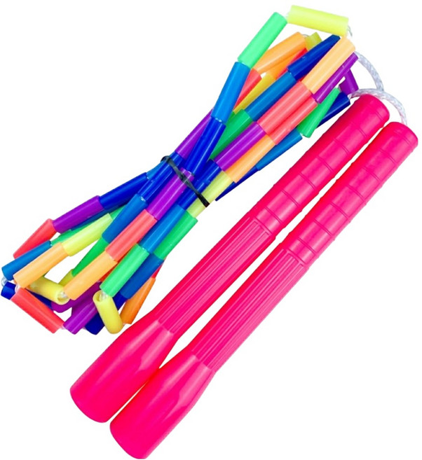 JFROPE 彩虹軟質串珠跳繩 直式, 1個, 粉紅色