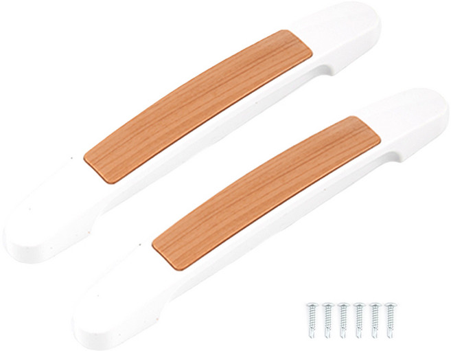 철물대장 베란다 샷시 좌우 겸용 만능 미닫이손잡이, 2개, 오크