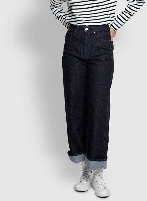 JAJU 여성용 와이드 데님 팬츠