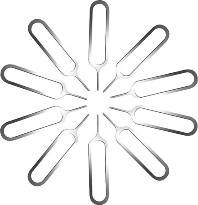 더블유케이스 정밀 유심 트레이 제거핀, 실버, 10개