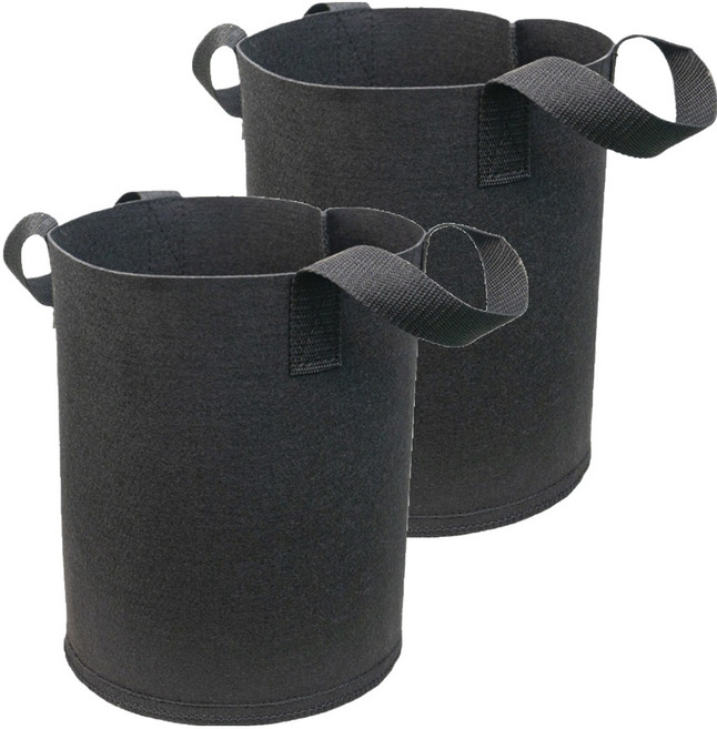 코스넬 베란다 텃밭 블루베리 재배 부직포 화분 높은형, 블랙, 2개