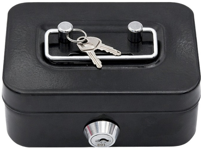 엑스터 가정용 철제 캐쉬박스, 블랙