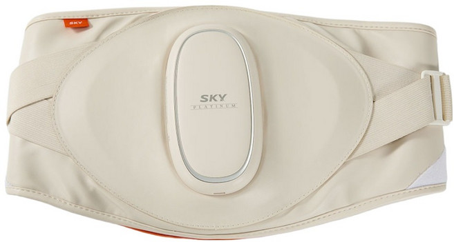 SKY 플래티넘 공기압 온열 진동 허리 복부 마사지기, 베이지, SKY-PLT-EM13
