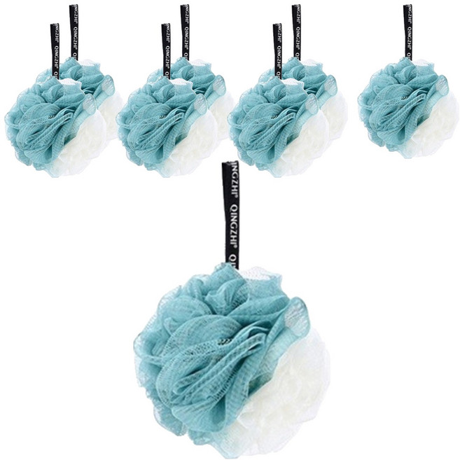 블럭마트 샤워볼, 블루화이트, 8개, 1개입