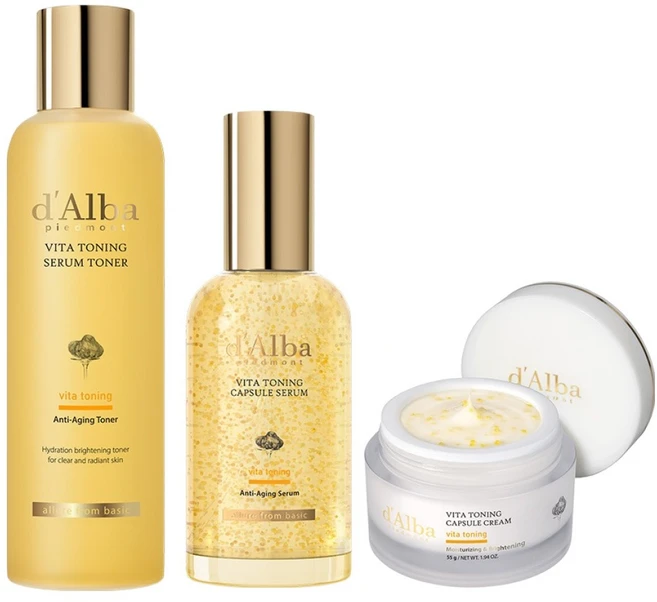 달바 비타 토닝 세럼토너 180ml + 캡슐세럼 100ml + 캡슐크림 55g 세트, 1세트 - 쿠팡