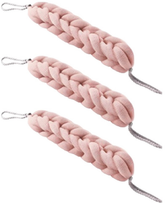 블럭마트 튼튼 롱샤워볼, 핑크, 1개입, 3개