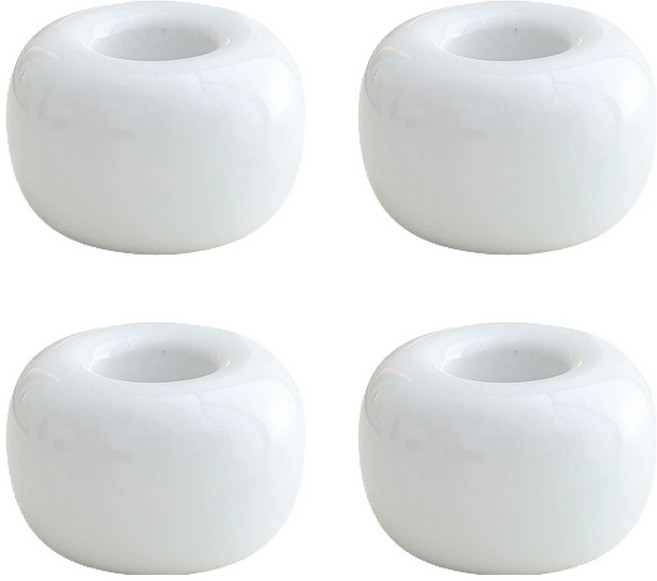 블럭마트 심플 도자기 칫솔꽂이, 화이트, 4개