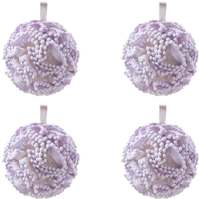 블럭마트 욕실 버블 샤워볼, 퍼플, 4개, 1개입