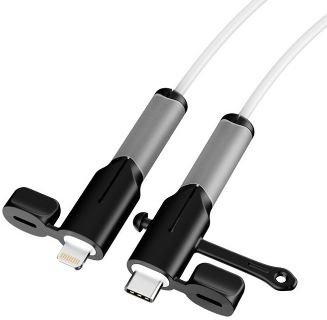 메이크마인 충전 케이블 파손 방지 보호 단선 방지 슬리브 보호캡 애플 아이폰 8핀 c타입, 블랙, 1개