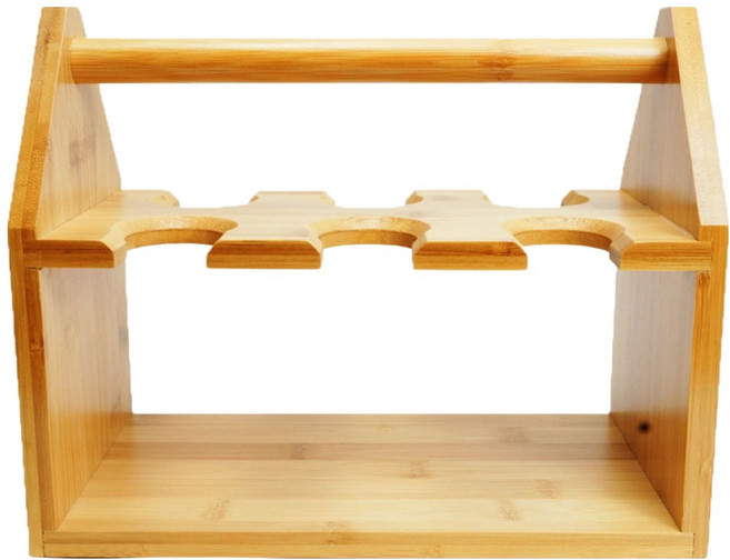 MATENDER Glencairn威士忌杯專用 6孔竹木杯架, 單一顏色, 1個