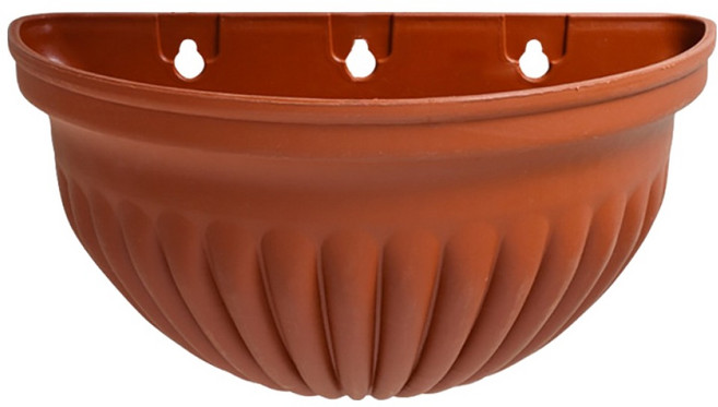 소유공간 벽걸이 반원형 심플 플라스틱 화분, 브라운, 1개