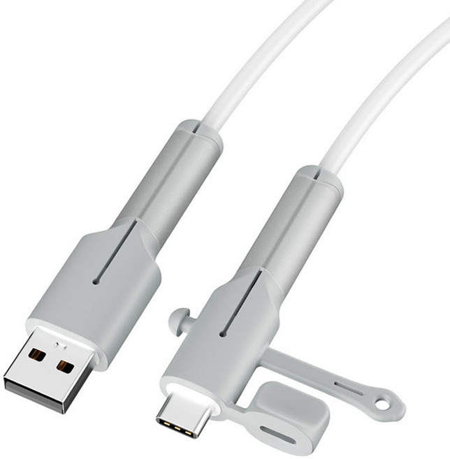 메이크마인 충전 케이블 파손 방지 보호 단선 방지 슬리브 보호캡 안드로이드 범용 usb c타입, 그레이, 1개