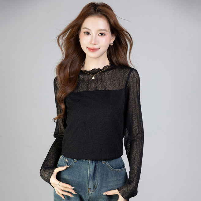 루나걸 여성용 레이마스 레이스 블라우스 L26SPBL012004