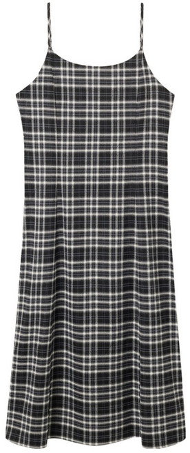 Roem 女款格紋細肩帶長版洋裝, 15 灰色
