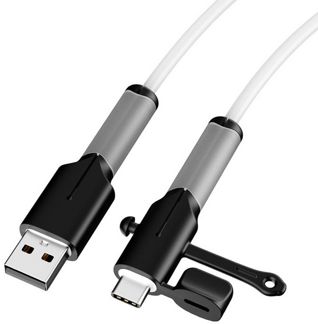 메이크마인 충전 케이블 파손 방지 보호 단선 방지 슬리브 보호캡 안드로이드 범용 usb c타입, 블랙, 1개