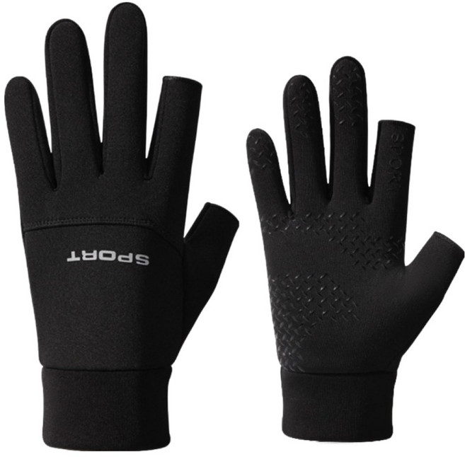 하임픽터치방한기능성올라운드스포츠활동용투 핑거 장갑 양손착용 세트, 블랙, 1세트