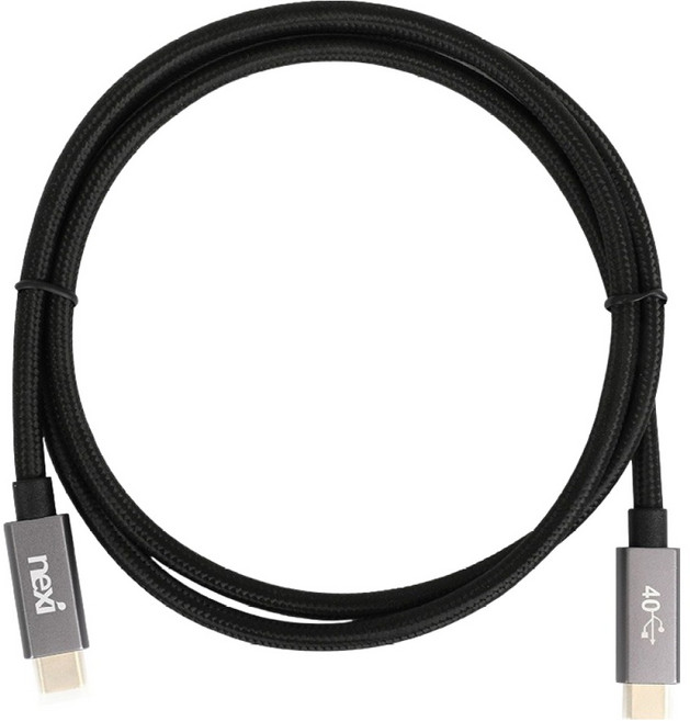 넥시 C타입-C타입 USB4 PD 240W 초고속 충전 데이터 케이블, 블랙, 1개, 1m
