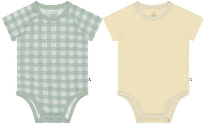 코니 신생아용 코튼메쉬 바디수트 2종 세트