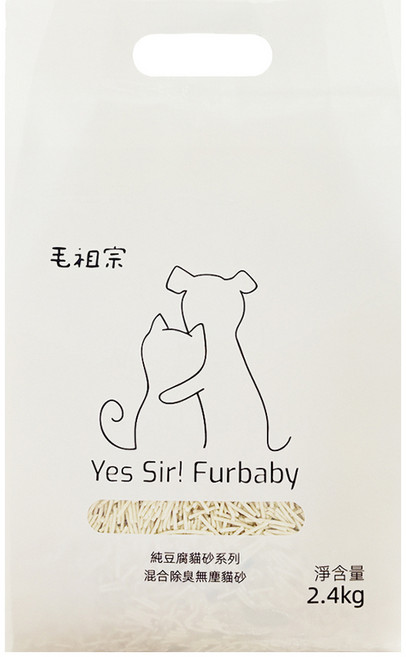 Yes Sir Furbaby 毛祖宗 混和除臭豆腐貓砂, 2.4kg, 1包, 天然