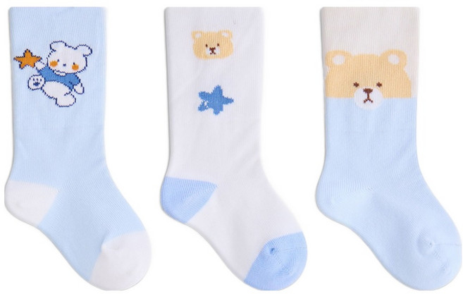 Bebeniz 可愛動物彈力鬆緊帶襪3雙組