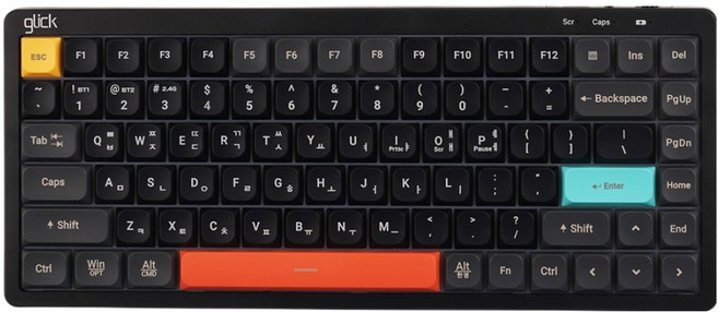 지클릭커 오피스프로 사일런스L 블록 로우프로파일 무소음 84키 무선 블루투스 키보드, 블랙 블록, WK80, 제조사축