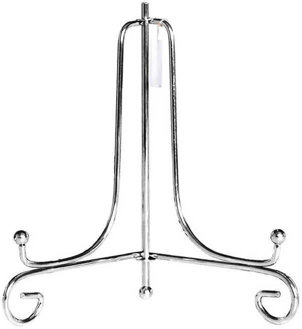 앞날창창 액자 거치대 스탠드 접시 장식 받침대 14.5cm, 실버, 1개