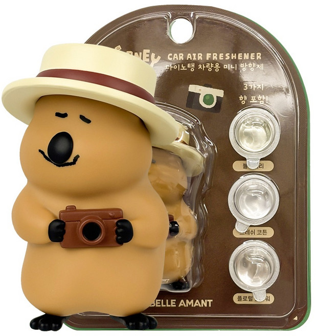 벨르아망 다이노탱 미니 차량용 방향제, 1개, 여행쿼카