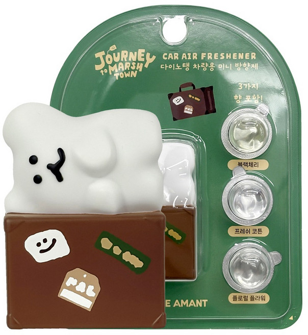 벨르아망 다이노탱 미니 차량용 방향제, 1개, 여행보보