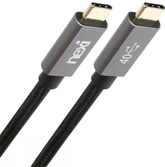 nexi Type-C轉Type-C傳輸線 USB4 PD 240W 超高速充電數據線, 1個, 50cm