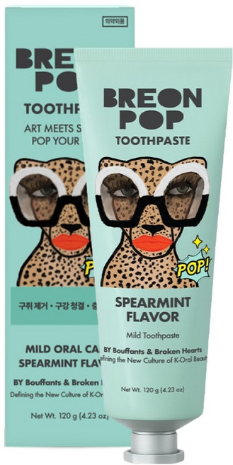 Breon Pop 溫和綠薄荷香牙膏, 120g, 1個
