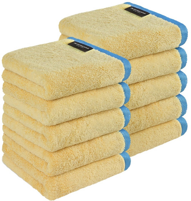 코튼클라우드 레이어 선염 타월 200g 40수 코마사, 버터옐로우, 10개