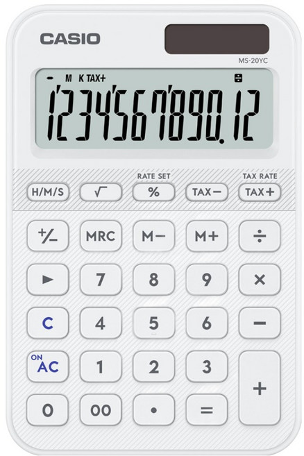 CASIO 卡西歐 彩色電子計算機 MS-20YC, 1個, 白色