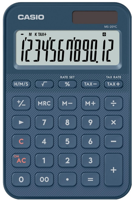 카시오 컬러 전자계산기 MS-20YC, 1개, 네이비