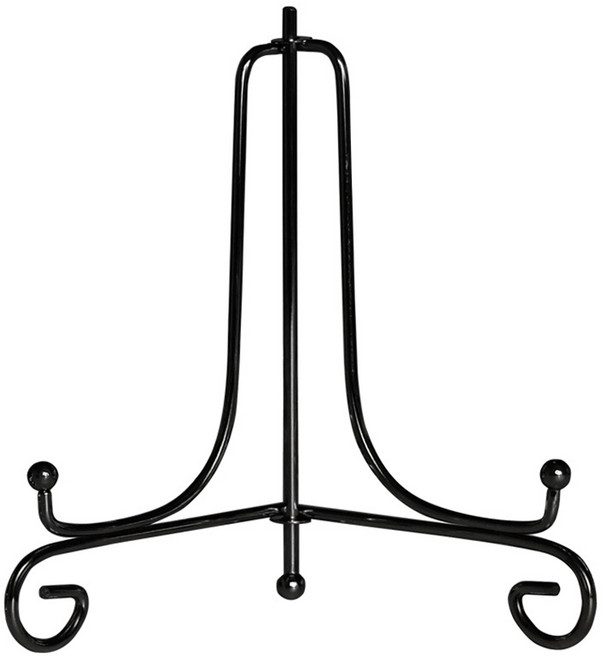 앞날창창 액자 거치대 스탠드 접시 장식 받침대 25cm, 블랙, 1개