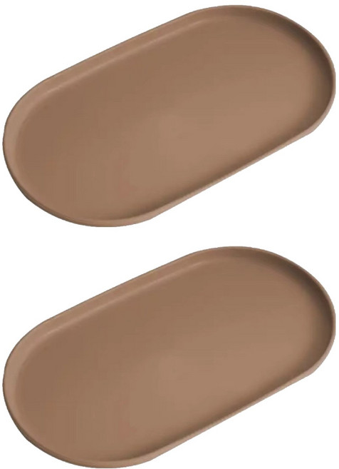 앞날창창 인테리어 다용도 타원형 트레이 2p, 브라운