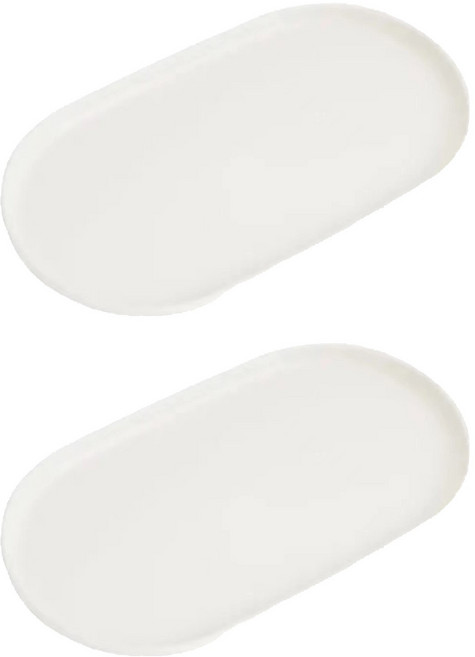 앞날창창 인테리어 다용도 타원형 트레이 2p, 화이트