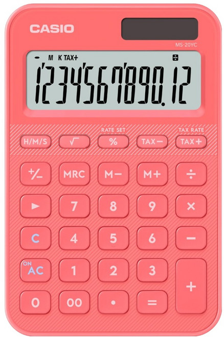 CASIO 卡西歐 彩色計算機 MS-20YC, 1個, 珊瑚色