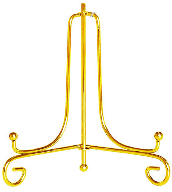 앞날창창 액자 거치대 스탠드 접시 장식 받침대 14.5cm, 골드, 1개