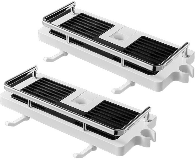 아케이바이 고급형 무타공 물빠짐 샤워기 거치 선반, 혼합색상, 2개