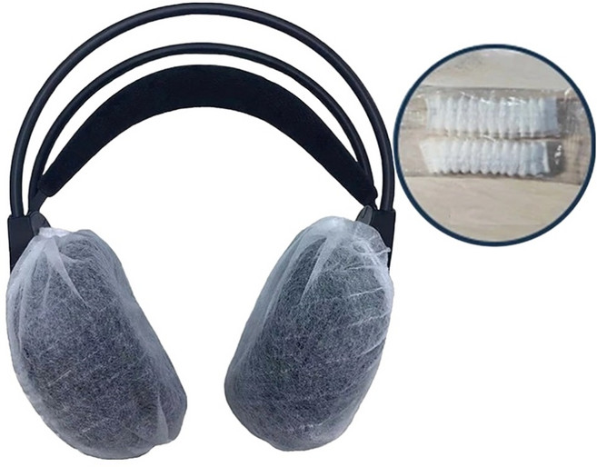 일회용 부직포 헤드셋 보호커버 대형 2p, 화이트, 50개