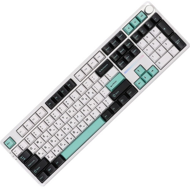 몬스타기어 컨트롤 노브 매크로 조약돌 커스텀 더바다소금 블루투스 유무선 기계식 키보드, 북극아침, 스텔라 108 pro, 제조사축