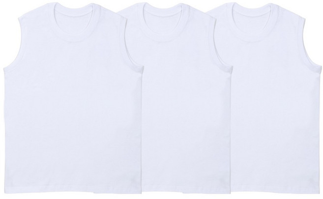 티팜 남녀공용 무지 후렌치 민소매 3p