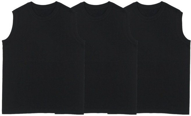 티팜 남녀공용 무지 후렌치 민소매 3p