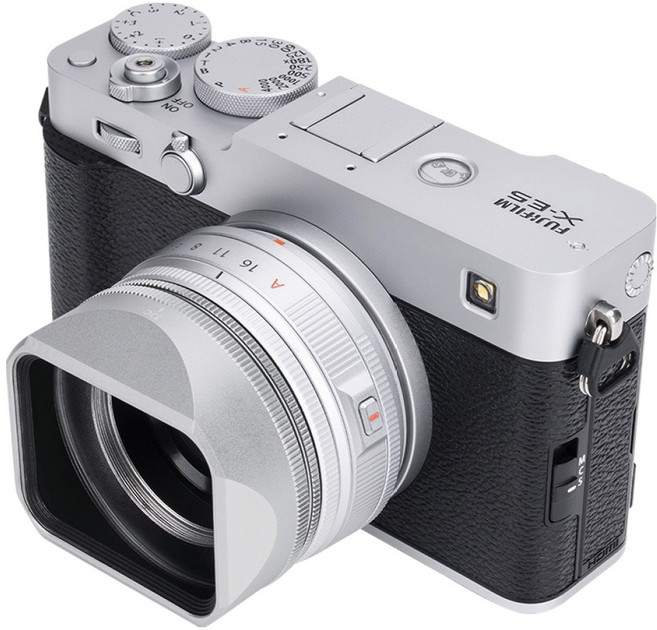 JJC 후지 XF 23 F2.8 XF 27 F2.8 R WR X-E5 렌즈 사각 후드, 1개, LH-JXF23F28(실버)