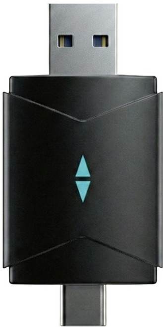 나비 무선 카플레이 안드로이드 오토 네비게이션 동글 USB C타입, 블랙, NV65-AAC1